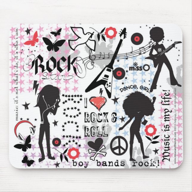 Rock & Roll Girls Mouse Mat (Front)