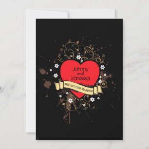 Rock & Roll Grungy Heart Invitation