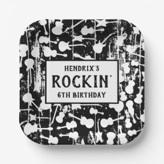 Rock & Roll Guitar Birthday Party Paper Plate