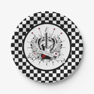 Rock & Roll Guitar Born to Rock Musician Party Paper Plate