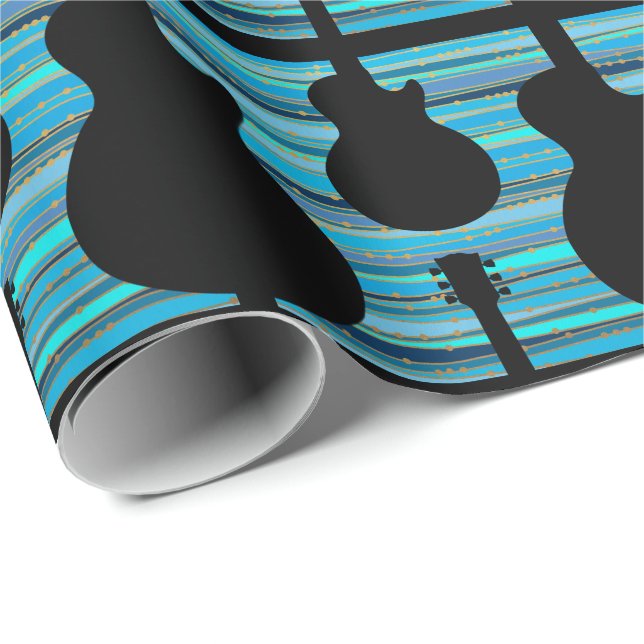 Rock & Roll Guitar Musician Band Music Lover Gift Wrapping Paper (Roll Corner)