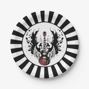 Rock & Roll Guitar Rocker Metal Musician Party Paper Plate