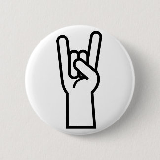 Rock & Roll Hand Symbol 6 Cm Round Badge