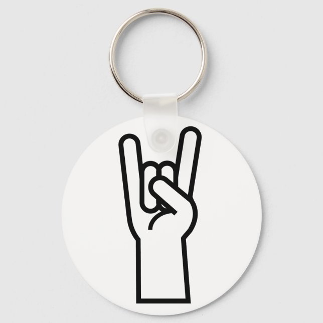 Rock & Roll Hand Symbol Key Ring (Front)