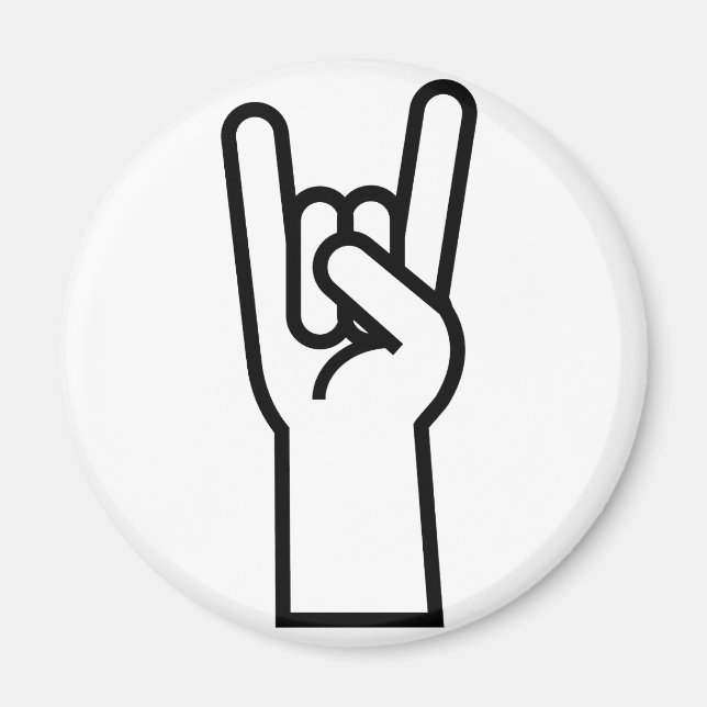 Rock & Roll Hand Symbol Magnet (Front)