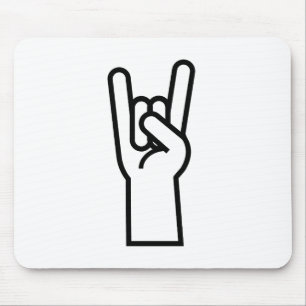 Rock & Roll Hand Symbol Mouse Mat