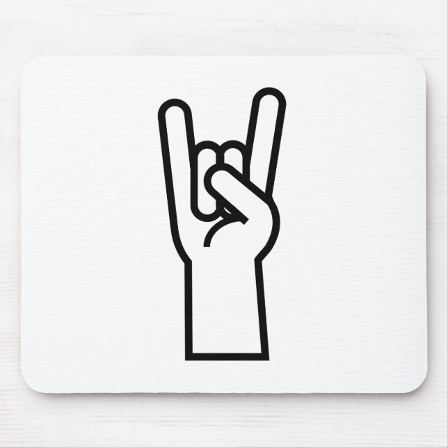 Rock & Roll Hand Symbol Mouse Mat (Front)