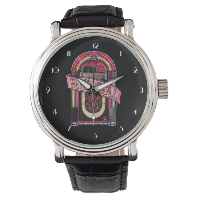 Rock & Roll Juke Box Retro Wrist Watch (Front)