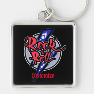 Rock & Roll Lightning Key Ring