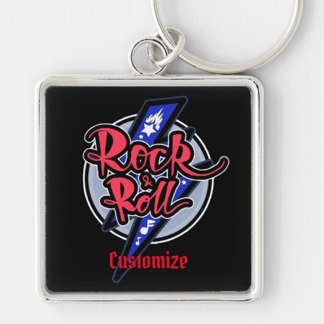 Rock & Roll Lightning Key Ring (Front)