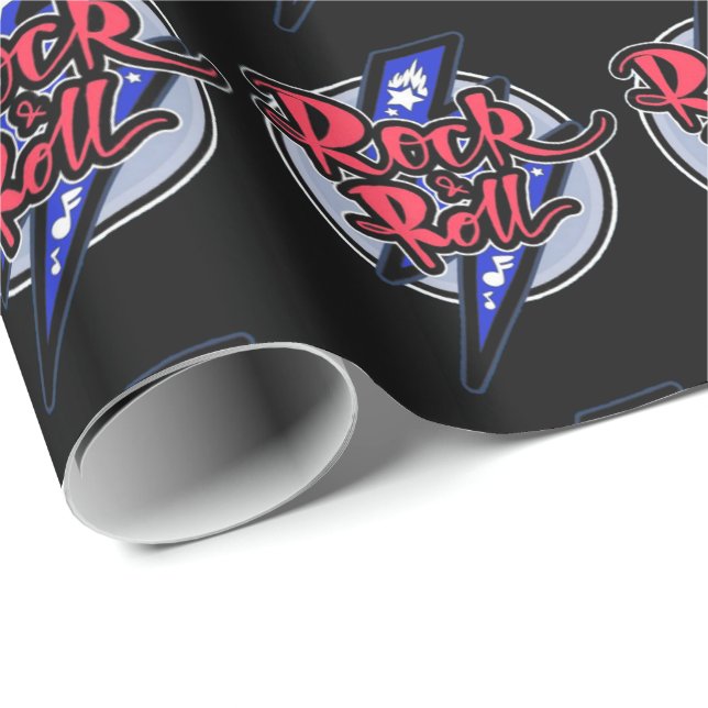 Rock & Roll Lightning Wrapping Paper (Roll Corner)