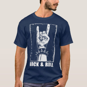 Rock & Roll Mano Cornuta Heavy Metal Rock Music Ha T-Shirt