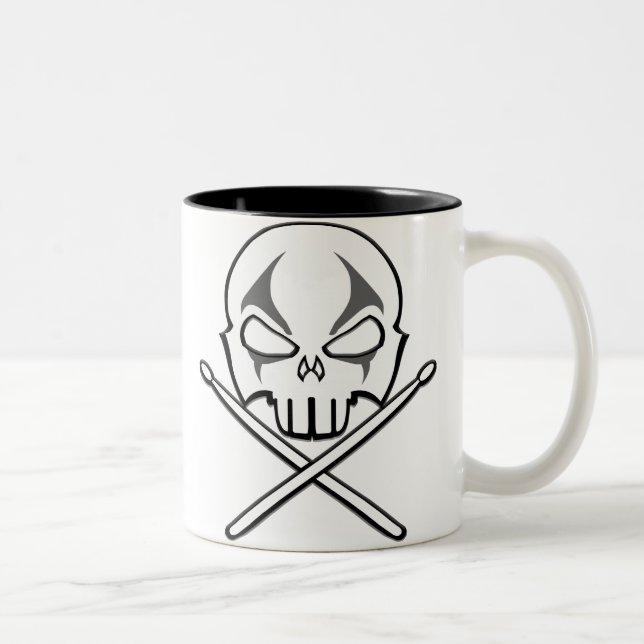 Rock & Roll Mug Cup Heavy Metal Drummer Cups Gifts (Right)
