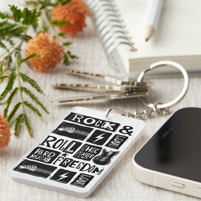 Rock & Roll Music Lover's Delight Key Ring (Front Right)
