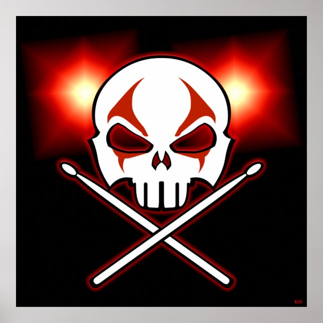 Rock & Roll Poster Heavy Metal Drummer Poster Deco (Front)