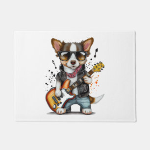 Rock Roll Puppy Dog (One) Doormat
