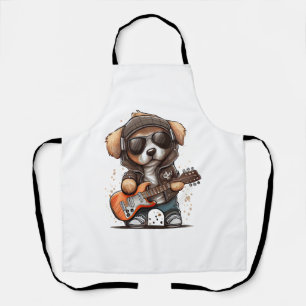 Rock  Roll Puppy Dog (Six)   Apron