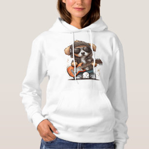 Rock Roll Puppy Dog (Six) Hoodie