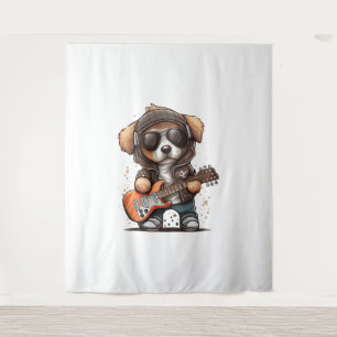 Rock Roll Puppy Dog (Six) Tapestry
