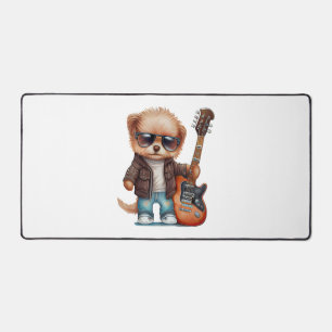Rock Roll Puppy Dog (Two) Desk Mat