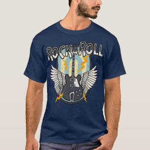 Rock Roll Retro Electric Guitar Wings T-Shirt