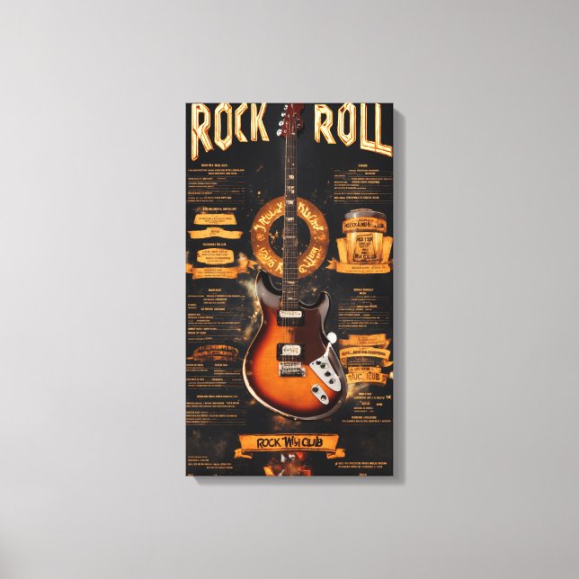 Rock & Roll Reverie: Electric Night Menu Canvas Print (Front)