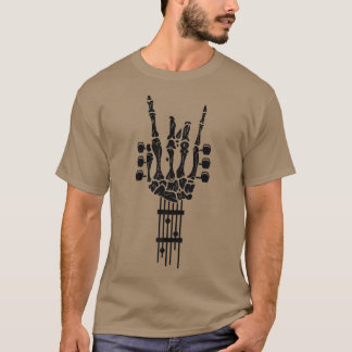 Rock & Roll Skeleton Design Guitar Music Lover  T-Shirt