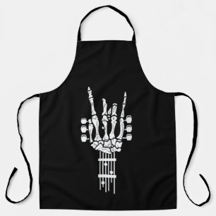 Rock & Roll Skeleton Guitar MuAll-Over Print Apron