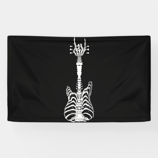 Rock & Roll Skeleton Guitar Music Lover Gift Banner (Horizontal)
