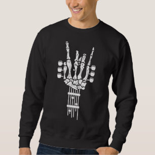 Rock & Roll Skeleton Guitar Music Sweatshirt