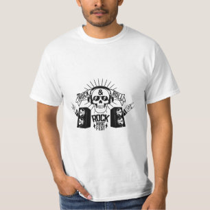 Rock & Roll Skull Music Fest Graphic T-Shirt