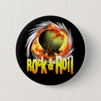 Rock & Roll Skull Round Button