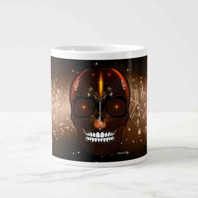 Rock & Roll Skull Skeleton Mug (Front)