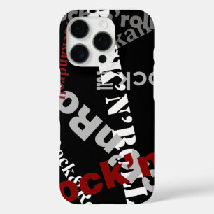rock & roll typography design iPhone 16 pro case