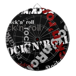 rock & roll typography design dartboard