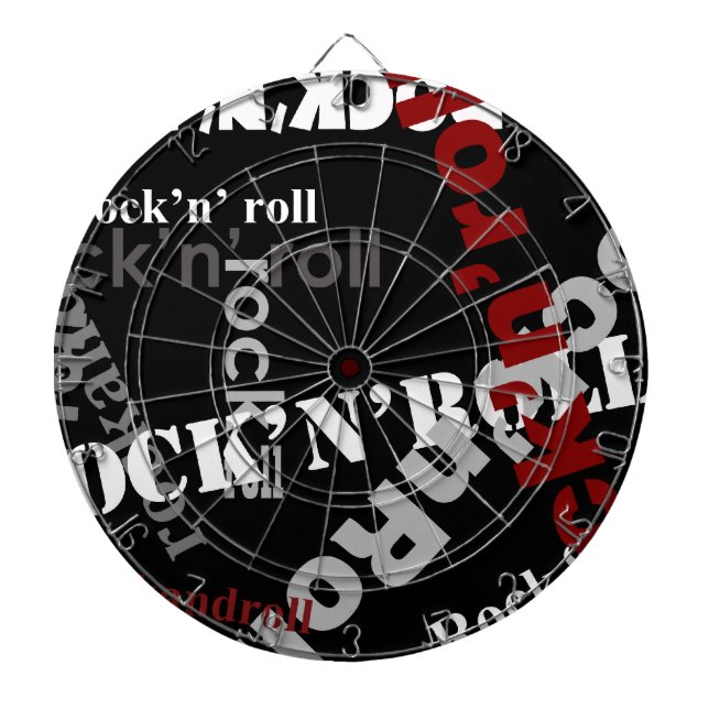 rock & roll typography design dartboard (Front)