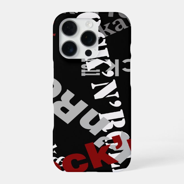rock & roll typography design iPhone case (Back)