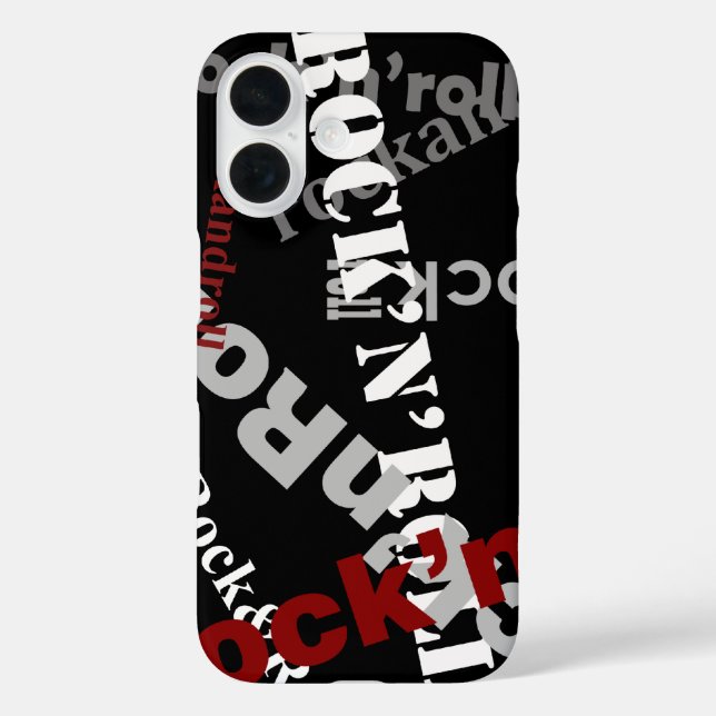 rock & roll typography music Case-Mate iPhone case (Back)
