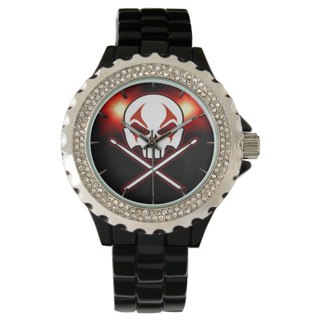 Rock & Roll Watch Heavy Metal Drummer Wrist Watch (Front)