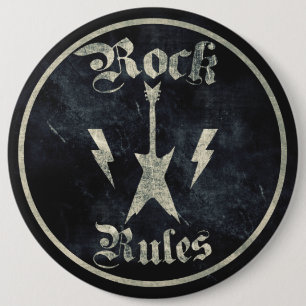 Rock Rules !! 6 Cm Round Badge