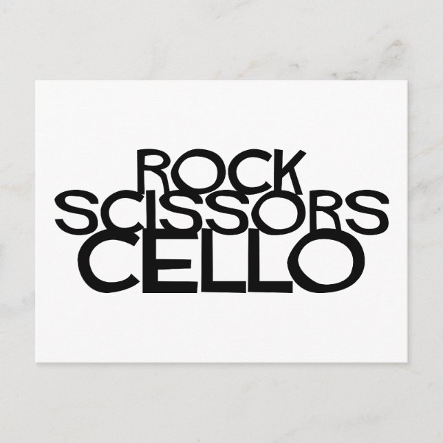 Rock Scissors Cello Postcard (Front)