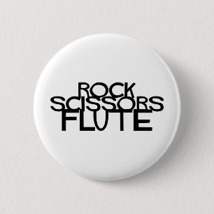 Rock Scissors Flute 6 Cm Round Badge