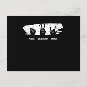Rock Scissors Heavy Metal Music Concert Band Bassi Postcard