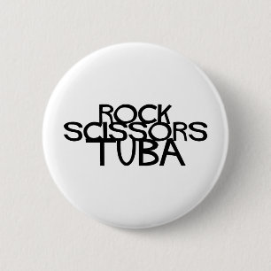 Rock Scissors Tuba 6 Cm Round Badge