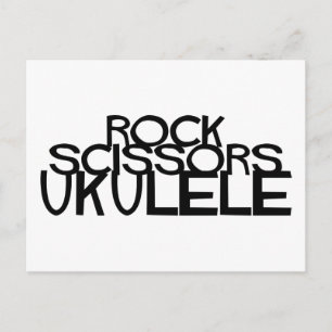 Rock Scissors Ukulele Postcard