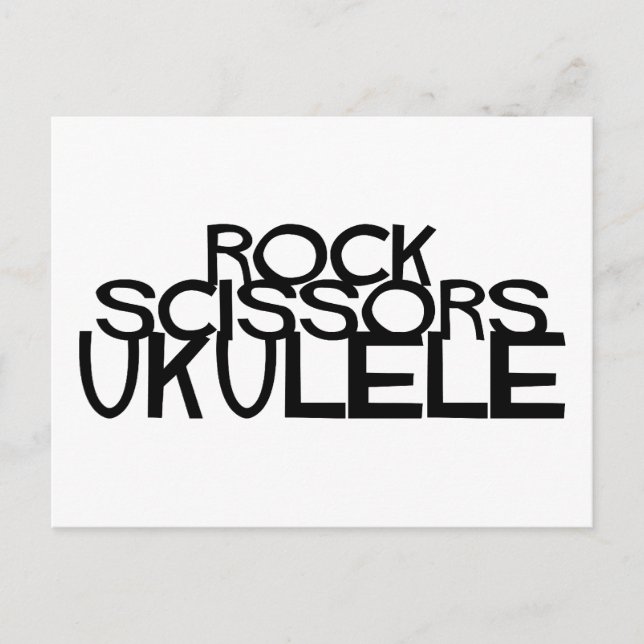 Rock Scissors Ukulele Postcard (Front)