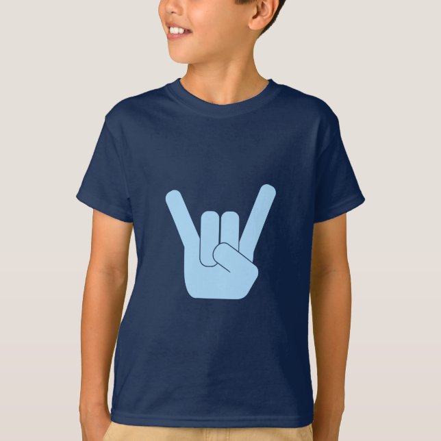 Rock Sign Lt. Blue T-Shirt (Front)