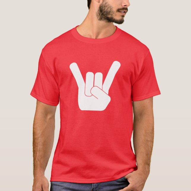 Rock Sign White T-Shirt (Front)