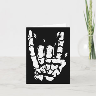 Rock Skeleton Cool Rocker Halloween Men Women Boys Card