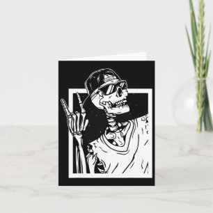 Rock Skeleton Hand Halloween Costume Funny Rocker Card